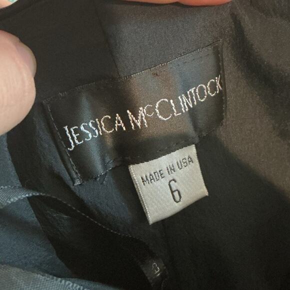 Jessica McClintock Y2K Fairy Dress Size 6 Black Corset Whimsigoth Witchy Formal - Picture 5 of 12